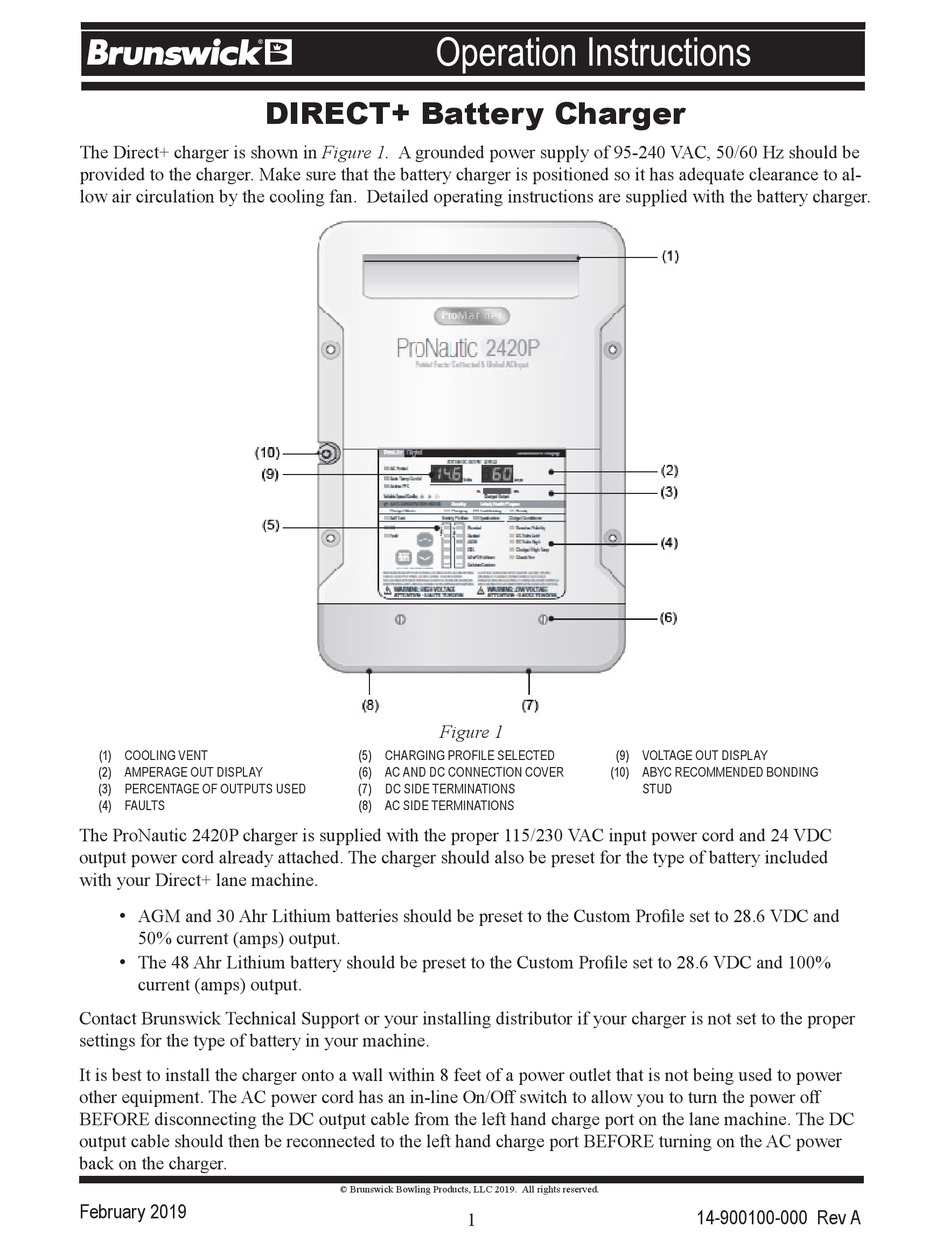 BRUNSWICK DIRECT+ PRONAUTIC 2420P OPERATION INSTRUCTIONS Pdf Download