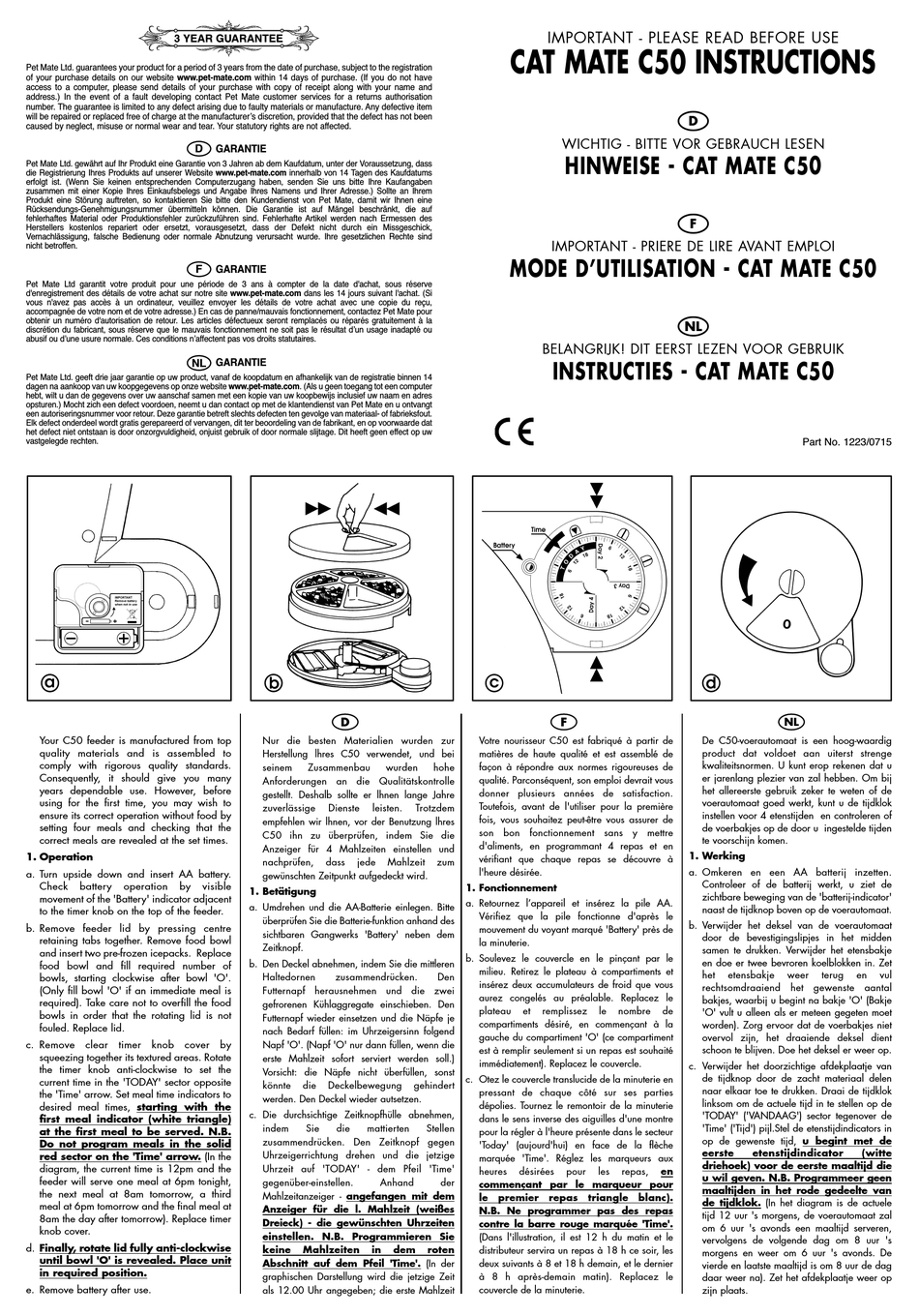 Cat Mate C50 Instructions Pdf Download | Manualslib