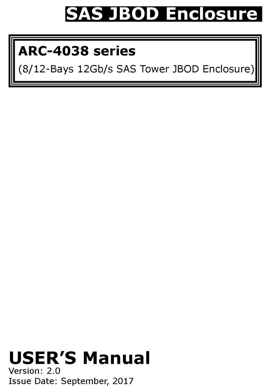 ARECA ARC-4038 SERIES USER MANUAL Pdf Download | ManualsLib