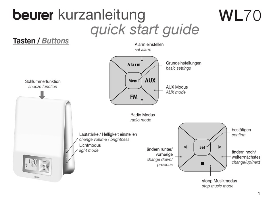 BEURER WL70 QUICK START MANUAL Pdf Download | ManualsLib