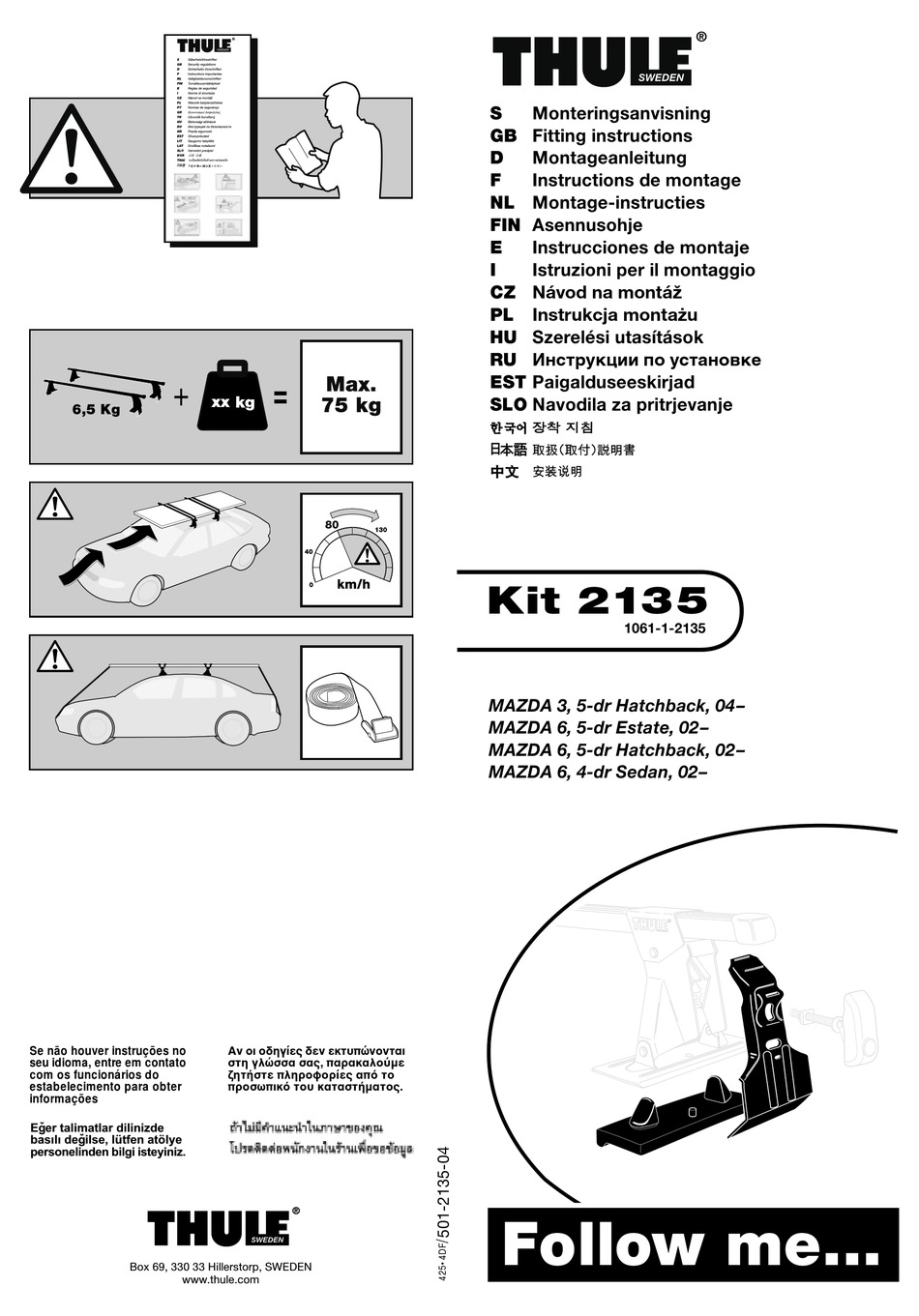 THULE 2135 FITTING INSTRUCTIONS Pdf Download ManualsLib