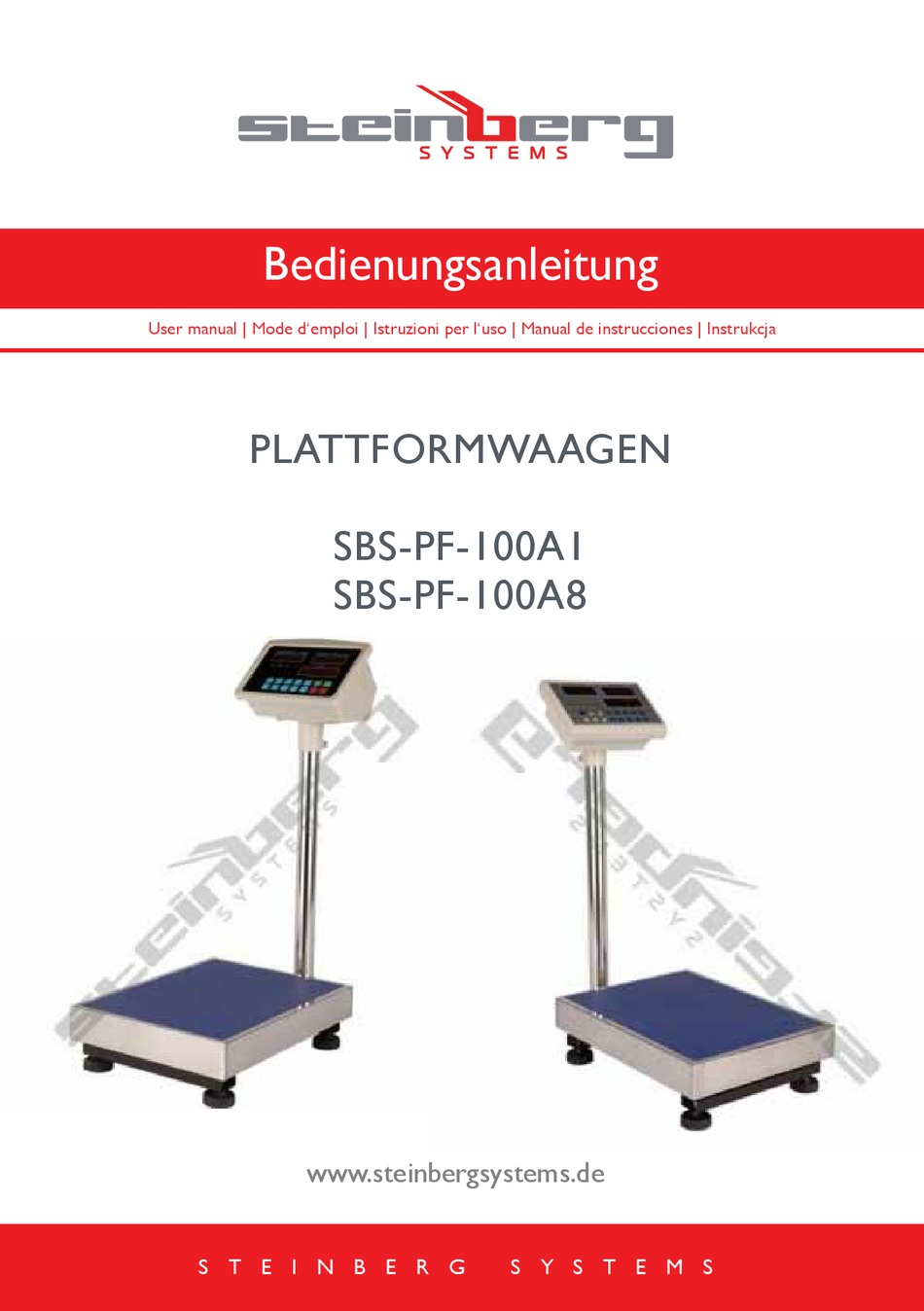 100 kg Foldable Platform Scale 220.4 lbs - LED /0.02 lbs SBS-PF-100A8 10 g Steinberg Systems