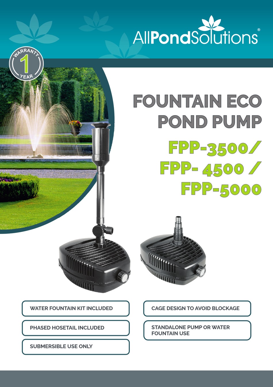 All pond solutions pond hot sale pump