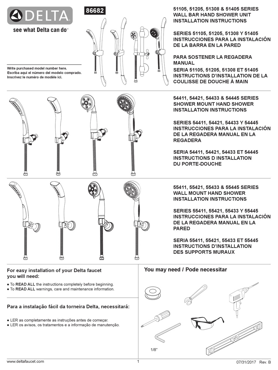 DELTA 51105 SERIES INSTALLATION INSTRUCTIONS MANUAL Pdf Download