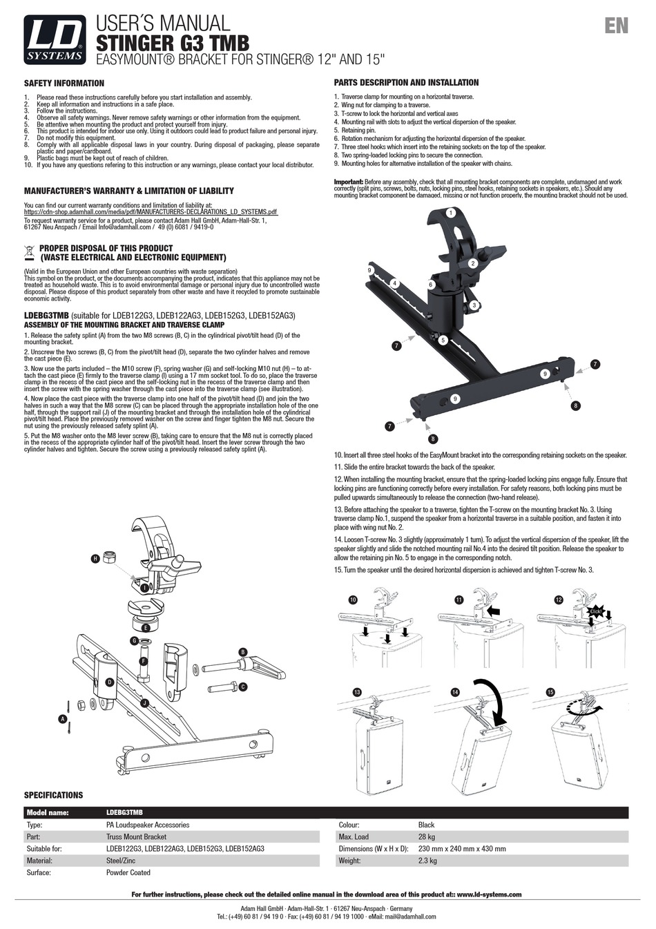LD STINGER G3 TMB USER MANUAL Pdf Download ManualsLib