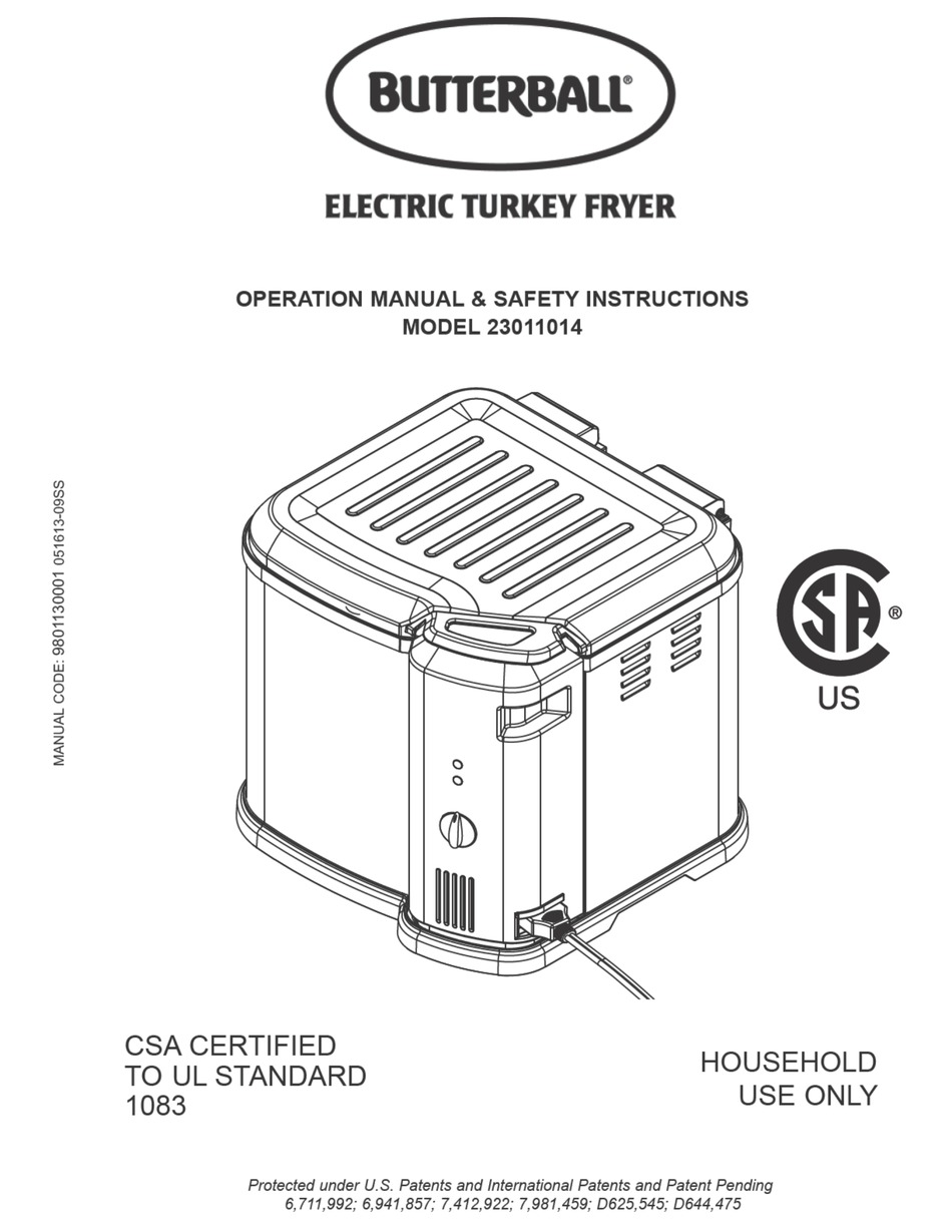 BUTTERBALL 23011014 OPERATION MANUAL & SAFETY INSTRUCTIONS Pdf Download