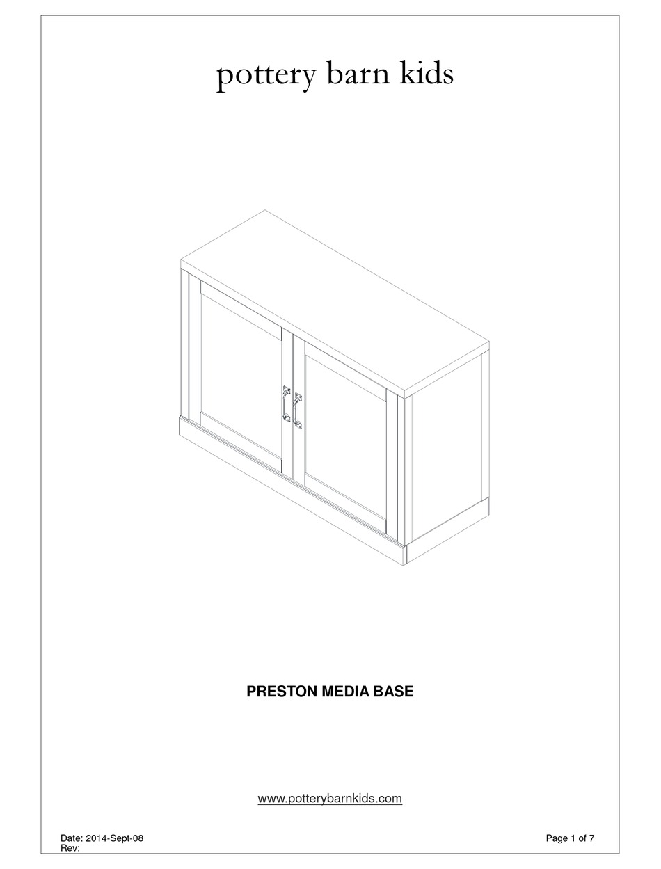 POTTERY BARN KIDS PRESTON MANUAL Pdf Download ManualsLib