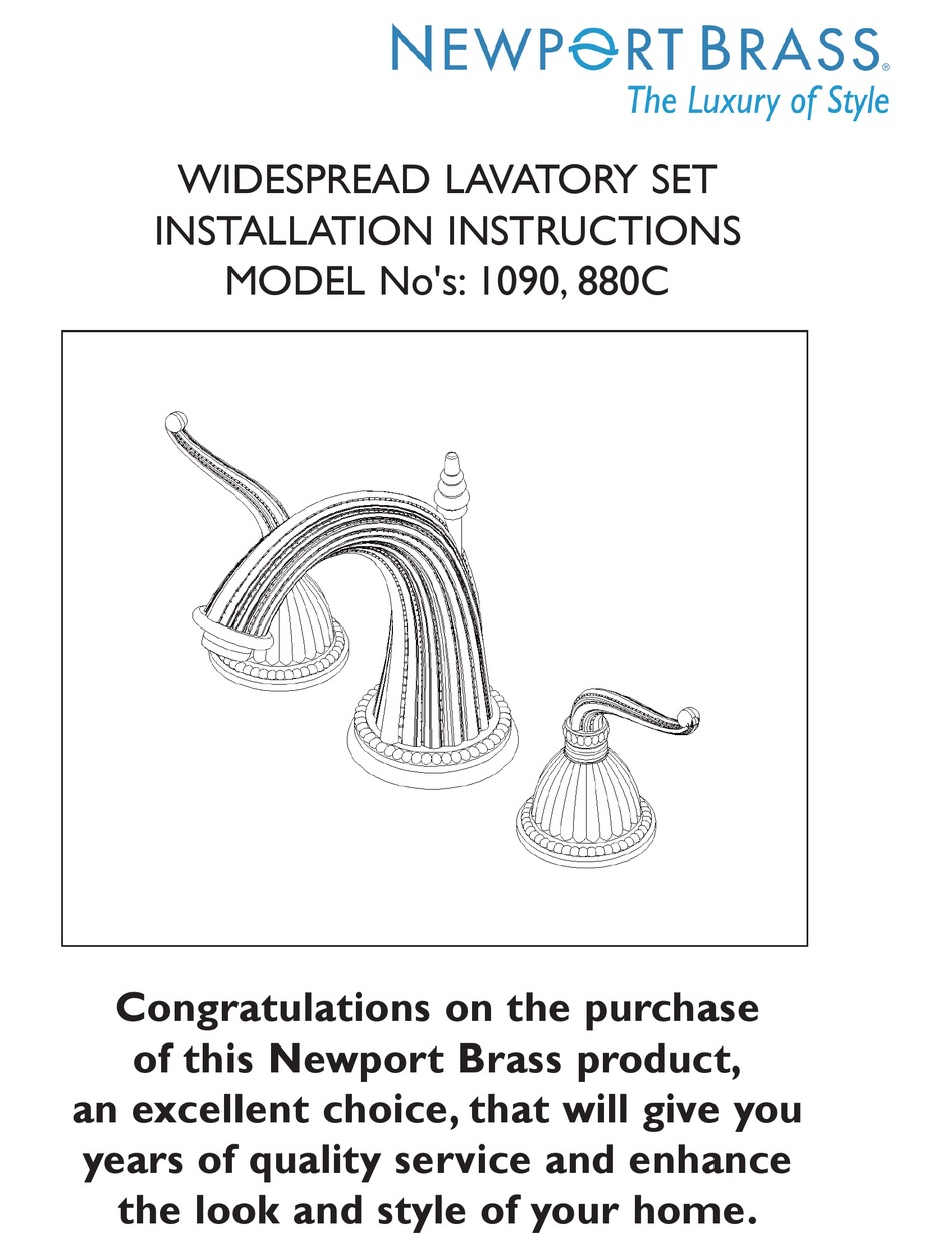 NEWPORT BRASS 1090 INSTALLATION INSTRUCTIONS Pdf Download ManualsLib