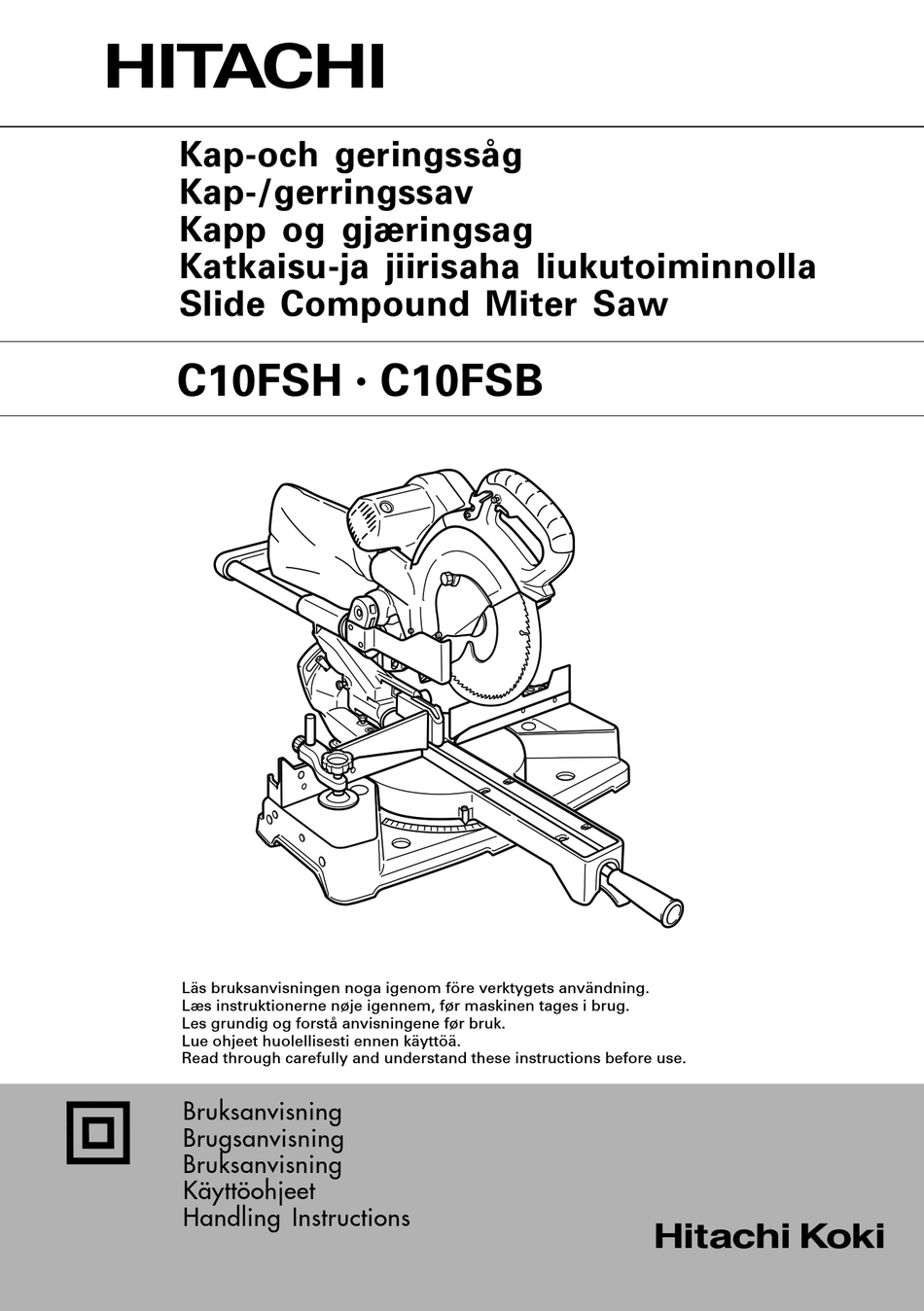 HITACHI C10FSH HANDLING INSTRUCTIONS MANUAL Pdf Download ManualsLib