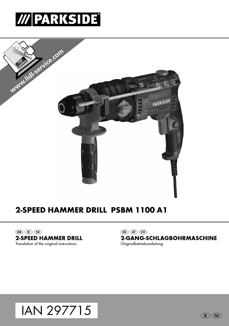 PARKSIDE PSBM 1100 A1 TRANSLATION OF THE ORIGINAL INSTRUCTIONS Pdf Download  | ManualsLib