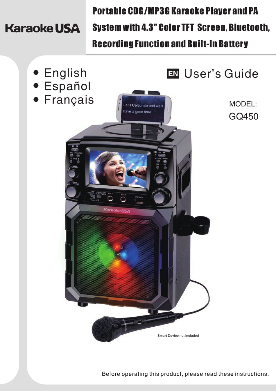 KARAOKE USA GQ450 USER MANUAL Pdf Download | ManualsLib