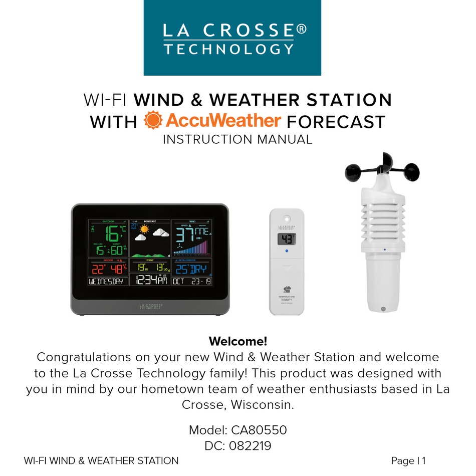 La Crosse sans fil Smart Wi-Fi et de vent Station Météo 