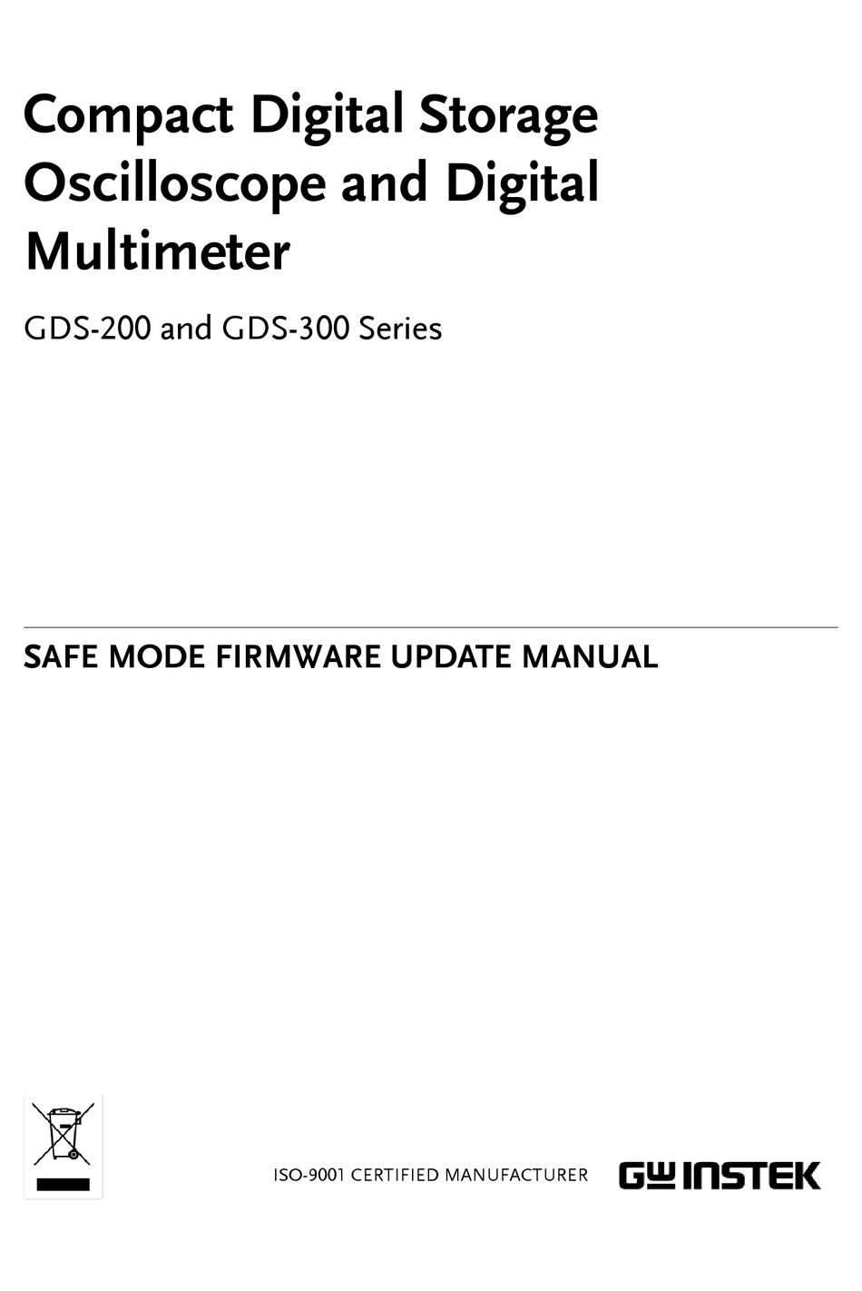 GW INSTEK GDS-200 SERIES SAFE MODE FIRMWARE UPDATE MANUAL Pdf Download ...