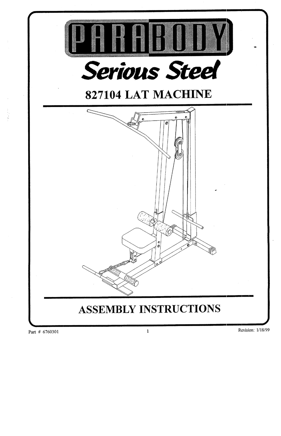 Bodysmith by parabody lat machine hot sale