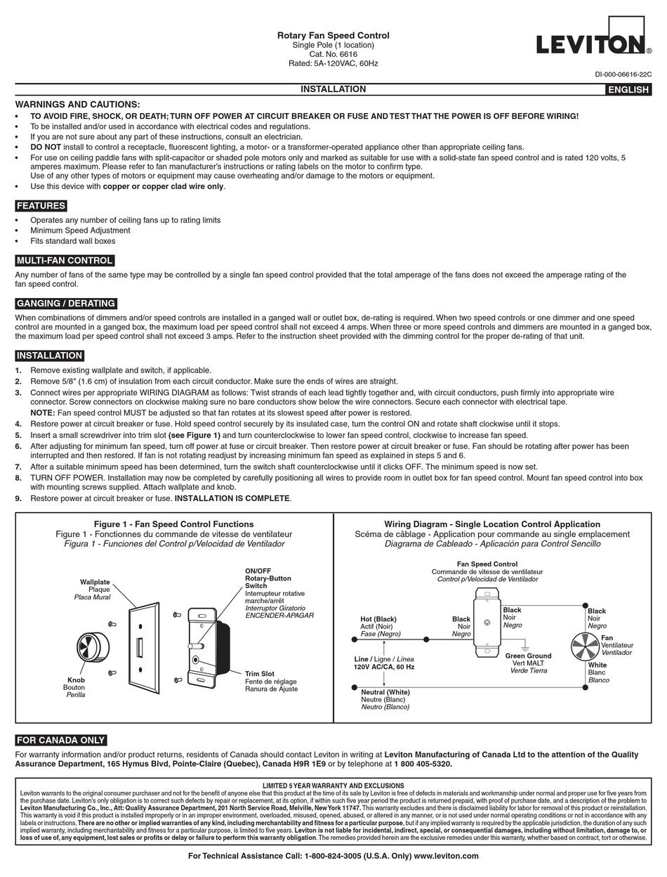 LEVITON 6616 INSTALLATION MANUAL Pdf Download ManualsLib
