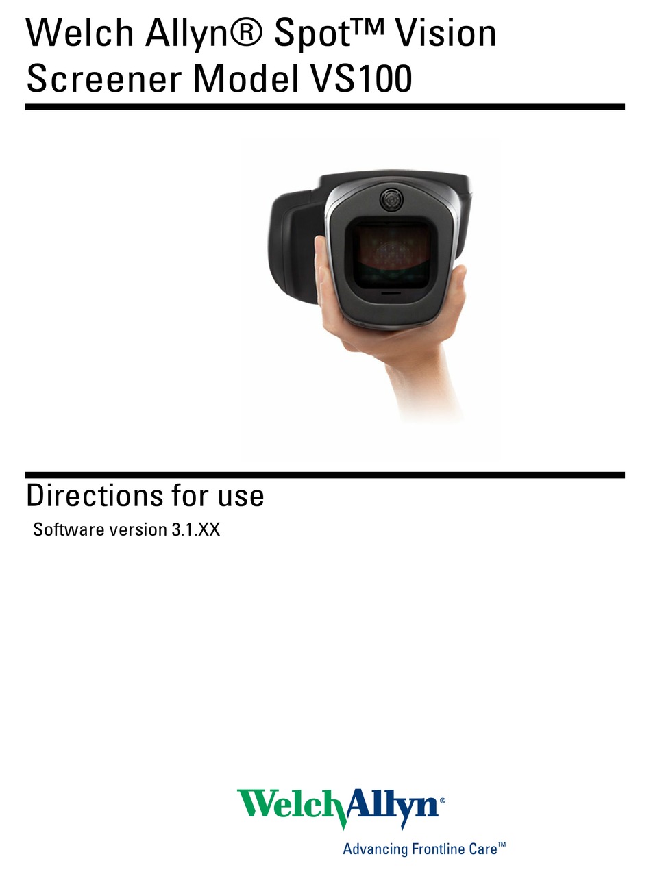 Welch Allyn Spot Vision Screener Vs100 Directions For Use Manual Pdf Download Manualslib Welch Allyn Spot Vision Screener Vs100 Directions For Use Manual Pdf Download Manualslib
