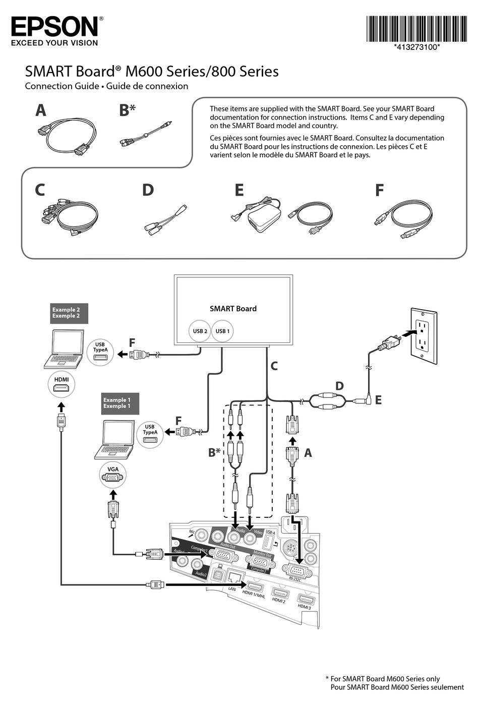 EPSON SMART BOARD M600 SERIES CONNECTION MANUAL Pdf Download ManualsLib