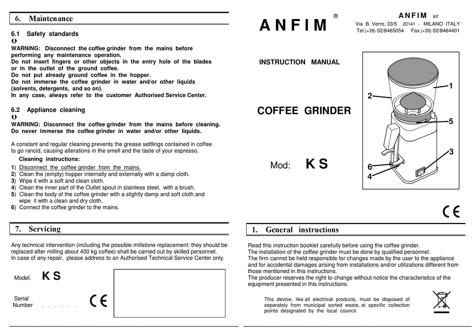 ANFIM KS INSTRUCTION MANUAL Pdf Download ManualsLib