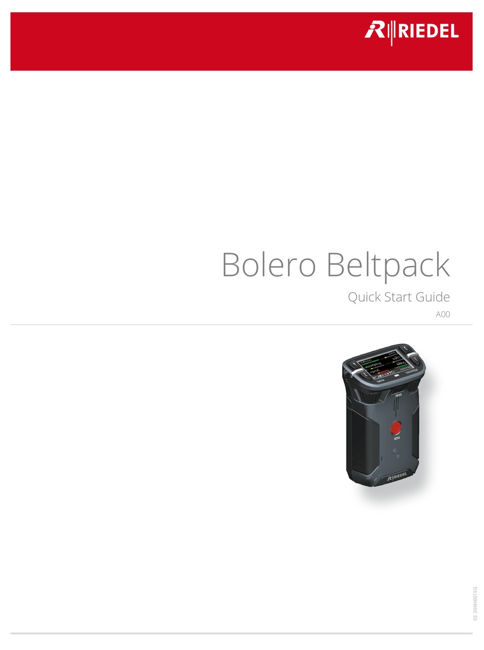 RIEDEL BOLERO QUICK START MANUAL Pdf Download ManualsLib