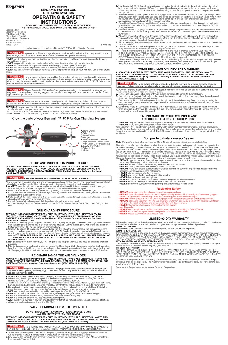 BENJAMIN HEATING PRODUCTS 81002 OPERATING/SAFETY INSTRUCTIONS Pdf ...