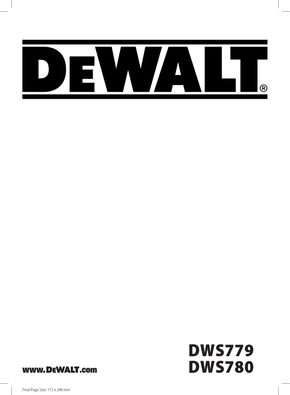 Dewalt Dws779 Original Instructions Manual Pdf Download Manualslib