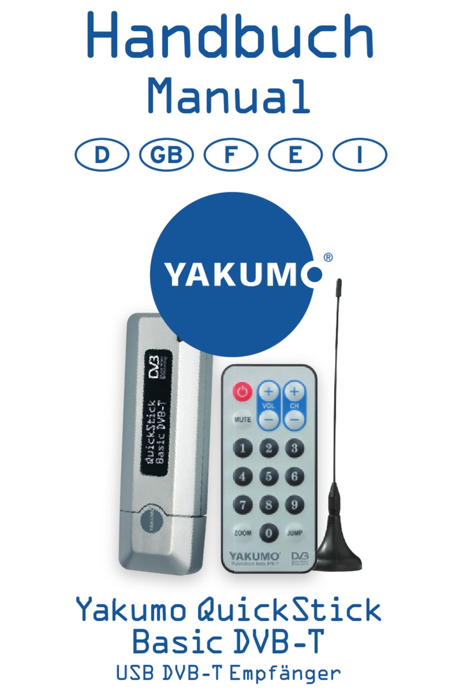 YAKUMO QUICKSTICK BASIC DVB-T MANUAL Pdf Download | ManualsLib