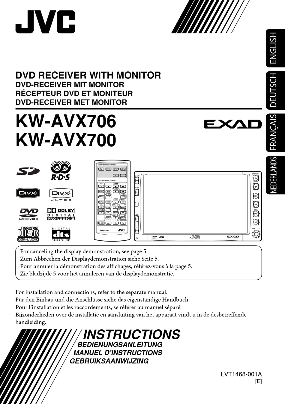 JVC EXAD KW-AVX706 INSTRUCTIONS MANUAL Pdf Download | ManualsLib