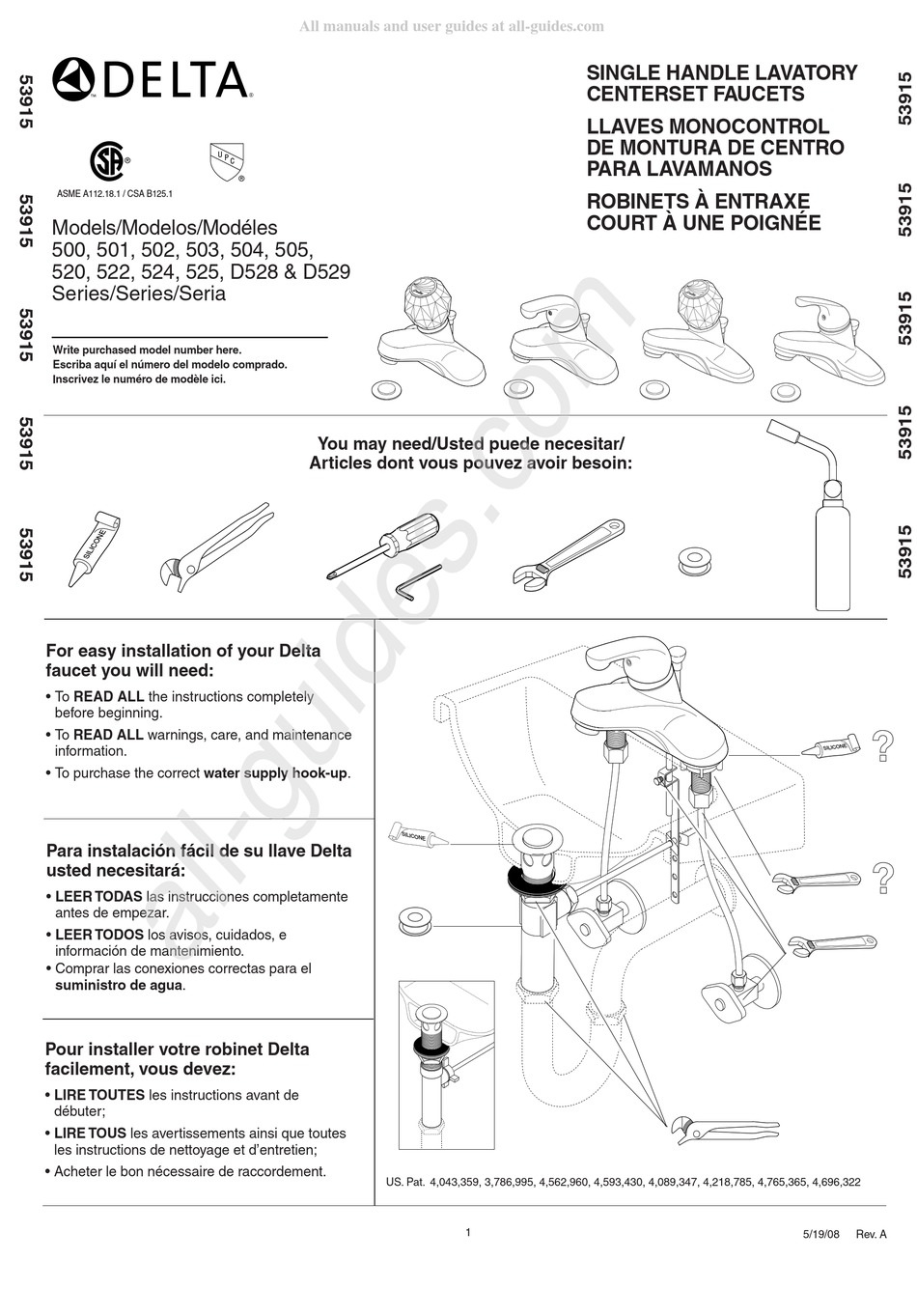 DELTA 501 SERIES MANUAL Pdf Download ManualsLib