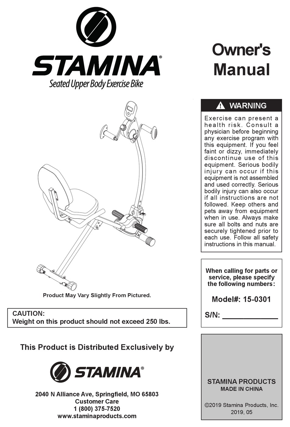 Stamina Seated Upper Body Exercise Bike - Stamina Products