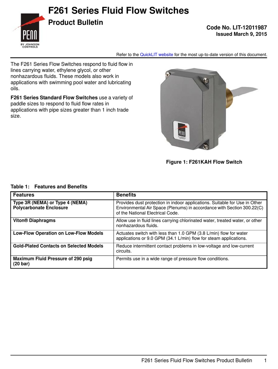 Penn F261 Series Product Bulletin Pdf Download Manualslib Penn F261 Series Product Bulletin Pdf Download Manualslib