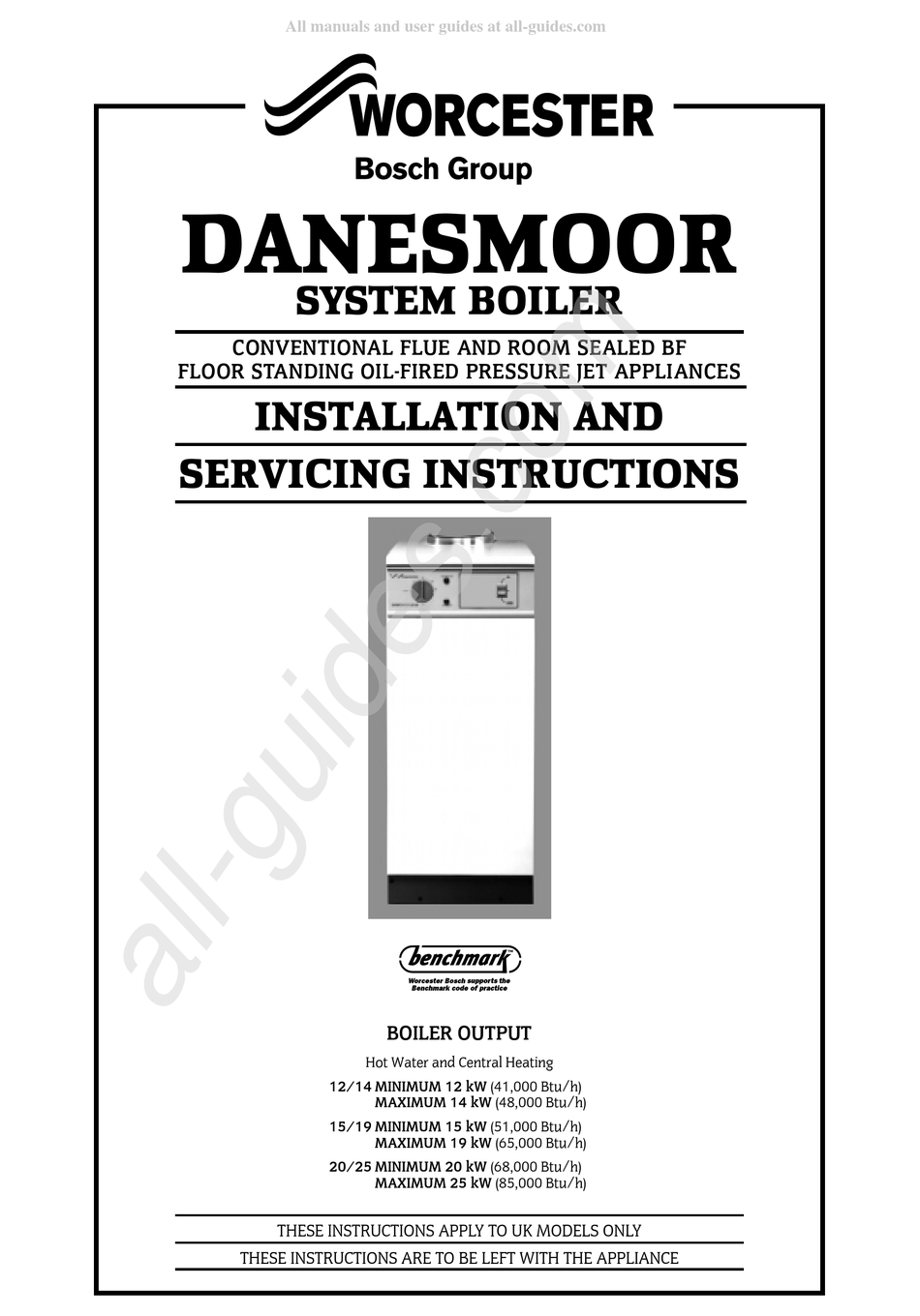 BOSCH WORCESTER DANESMOOR 12/14 INSTALLATION AND SERVICING INSTRUCTIONS Pdf  Download | ManualsLib