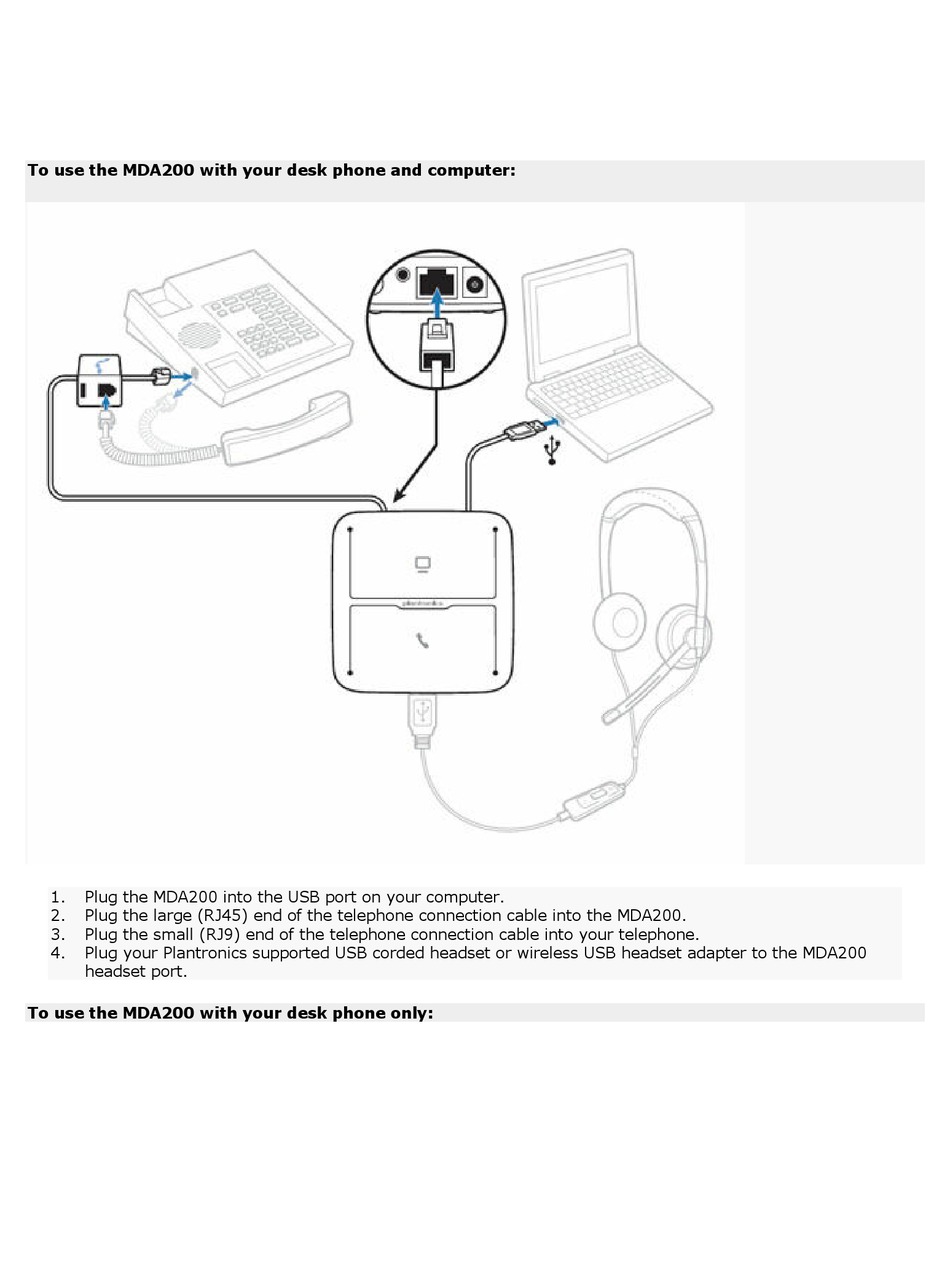 Plantronics best sale mda220 manual