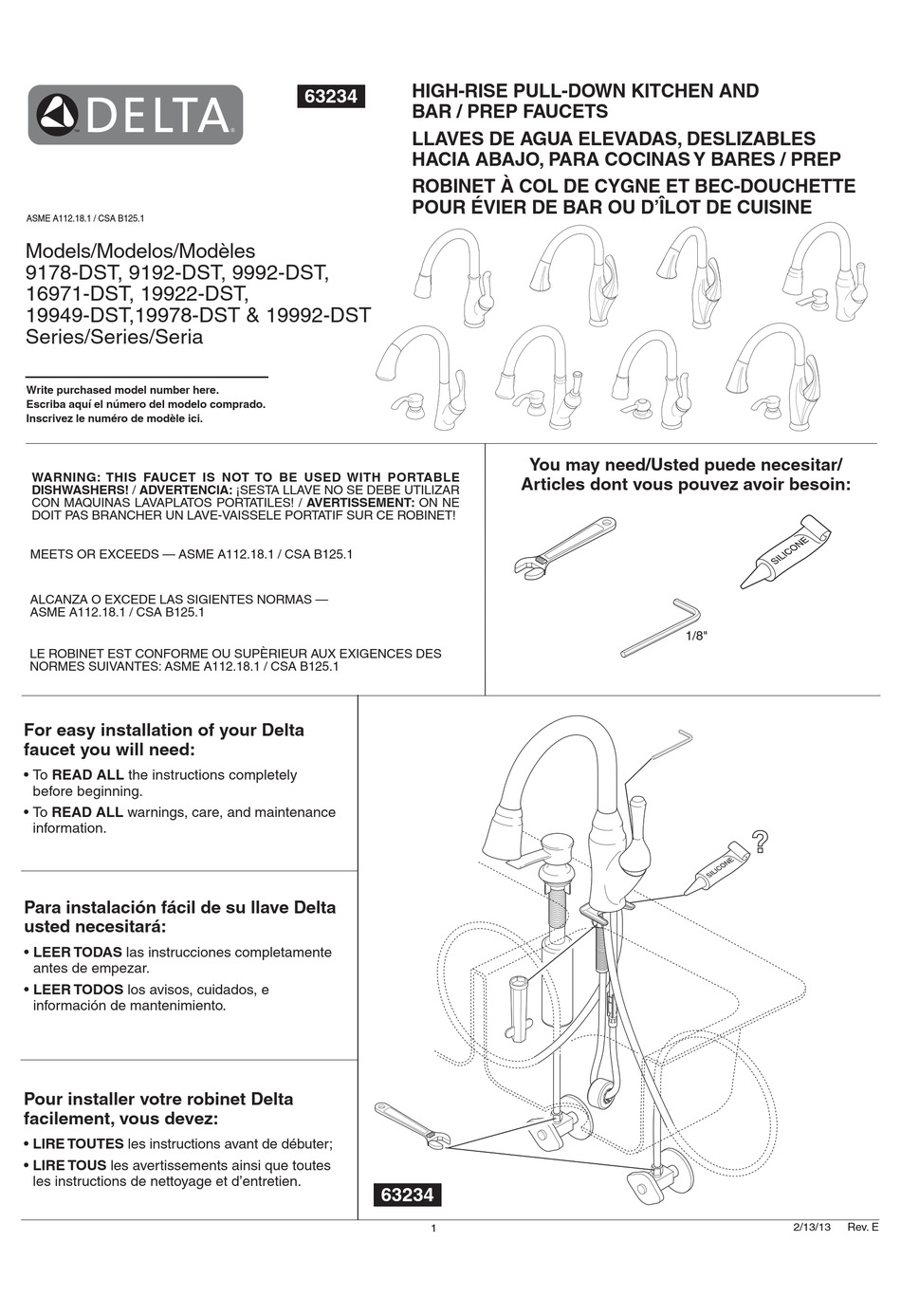 DELTA 9178-DST SERIES MANUAL Pdf Download | ManualsLib
