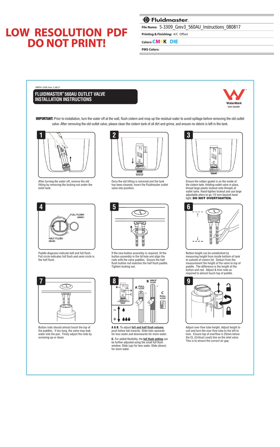 FLUIDMASTER 560AU INSTALLATION INSTRUCTIONS Pdf Download ManualsLib