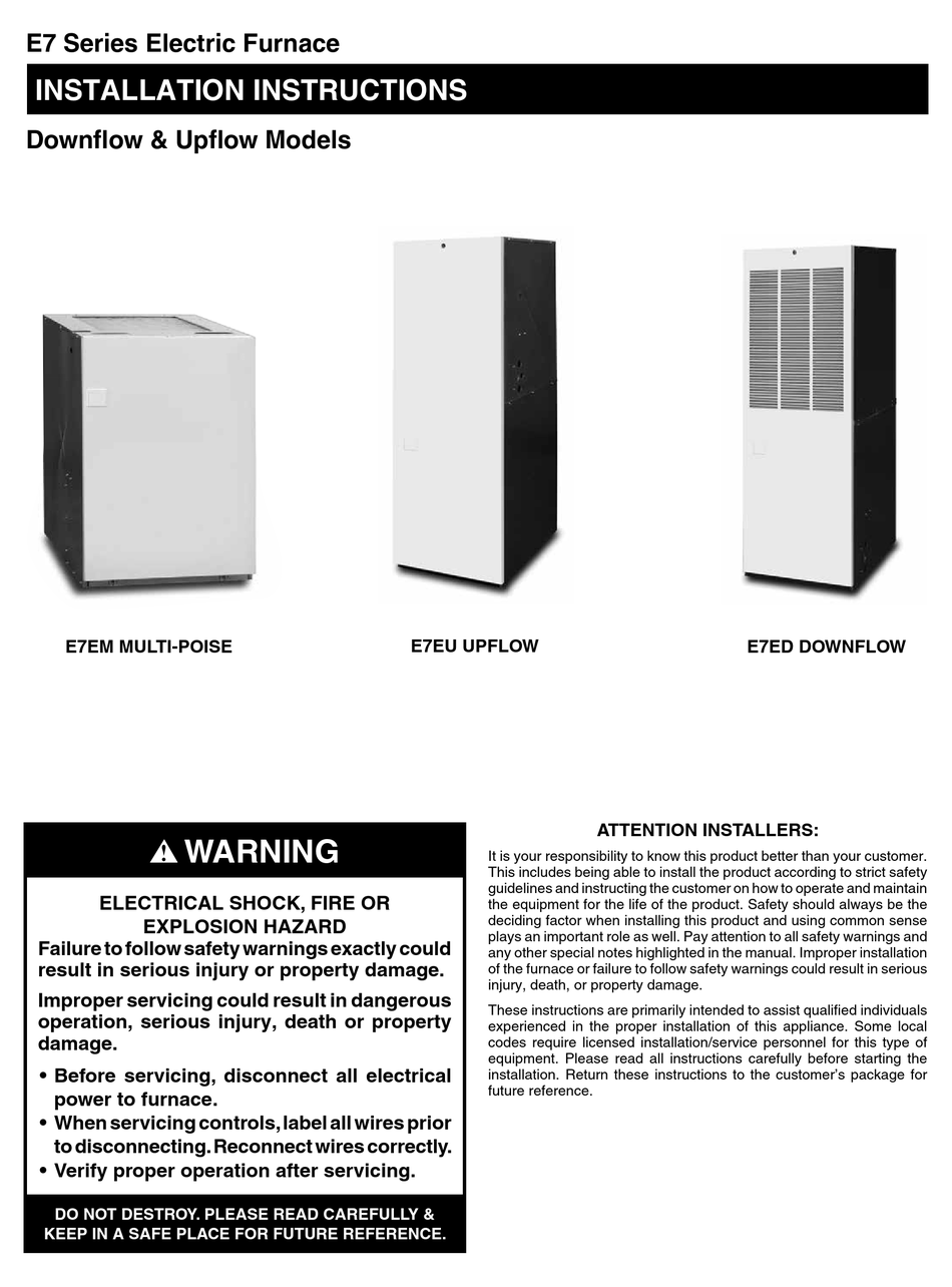 REVOLV E7 SERIES INSTALLATION INSTRUCTIONS MANUAL Pdf Download | ManualsLib