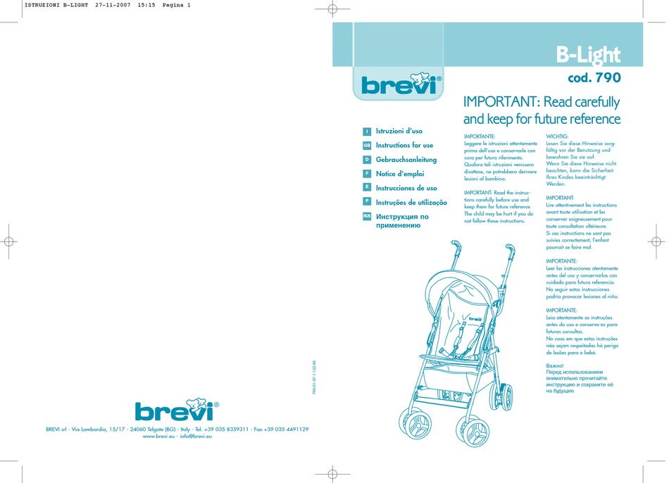 BREVI B-LIGHT INSTRUCTIONS FOR USE MANUAL Pdf Download | ManualsLib