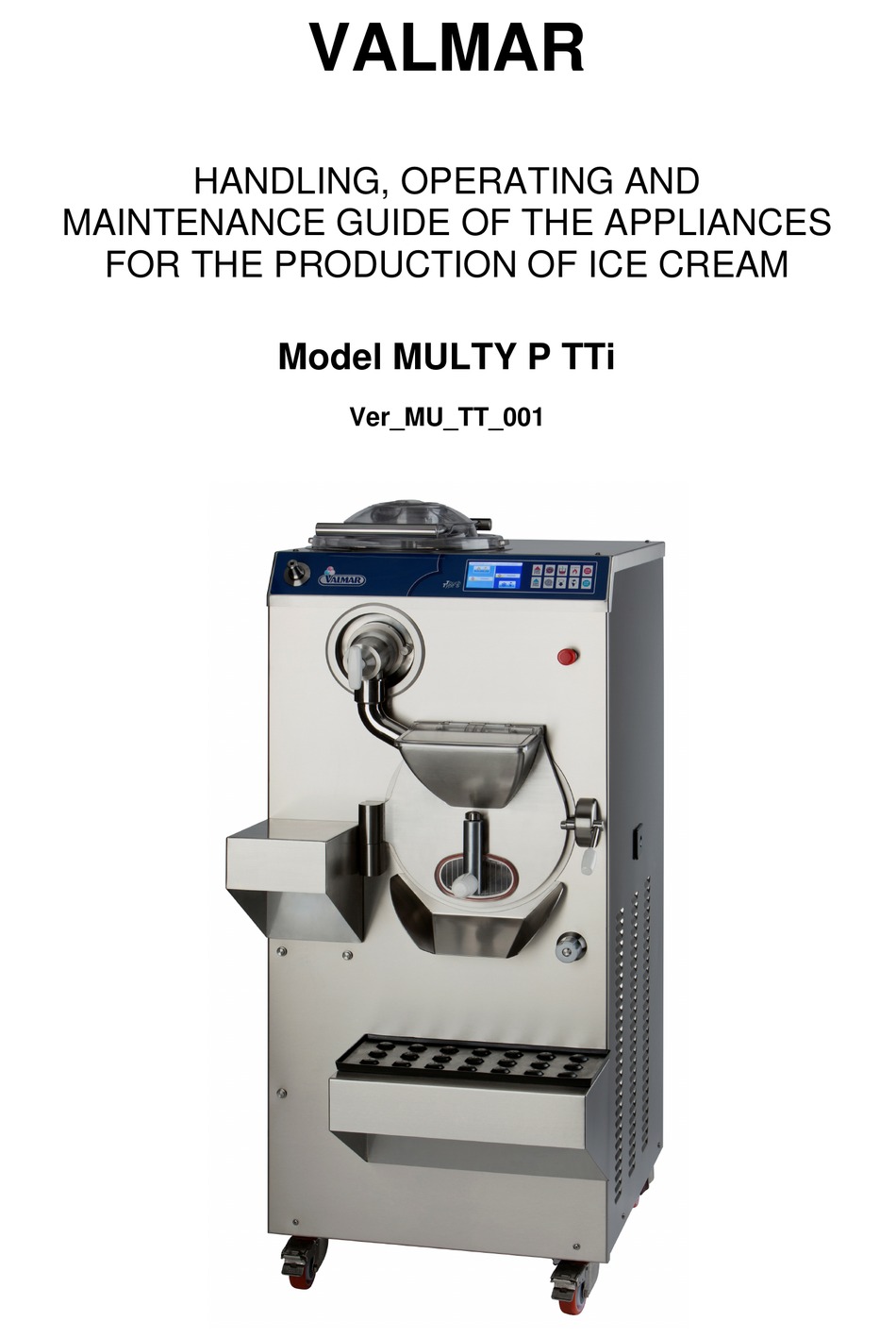 VALMAR MULTY P TTI SERIES HANDLING OPERATING AND MAINTENANCE MANUAL 