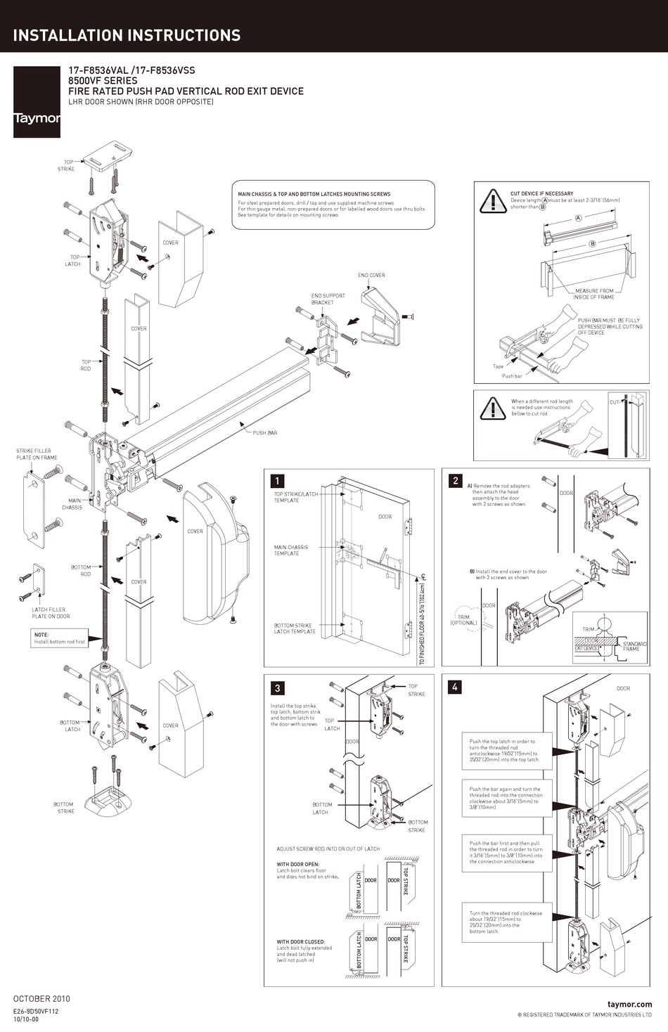 TAYMOR 8500VF SERIES INSTALLATION INSTRUCTIONS Pdf Download ManualsLib