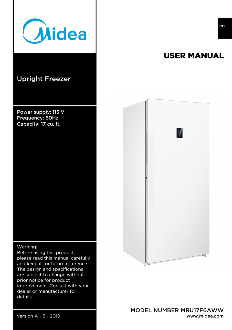 MIDEA MRU17F6AWW USER MANUAL Pdf Download ManualsLib