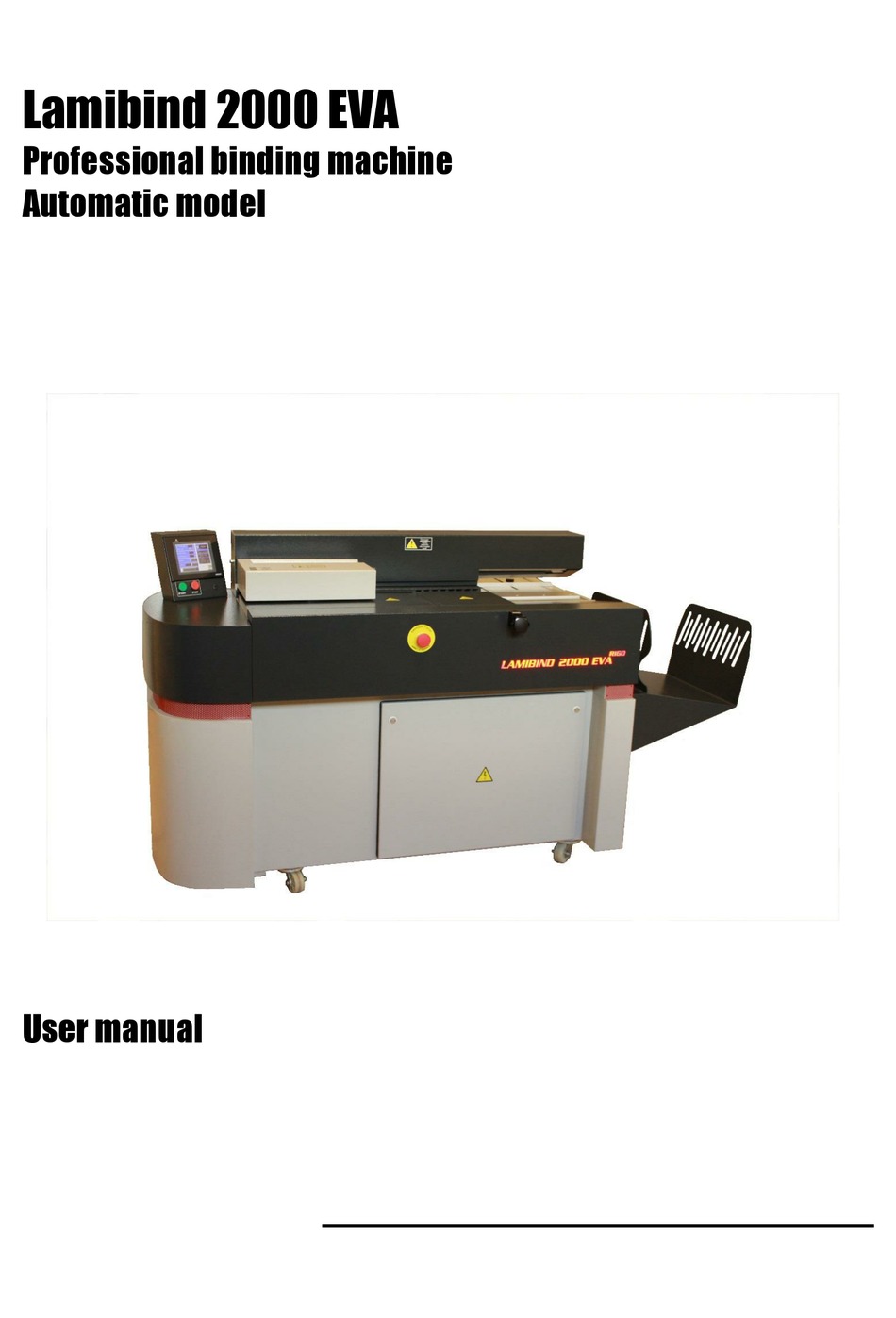 RIGO LAMIBIND 2000 EVA USER MANUAL Pdf Download ManualsLib