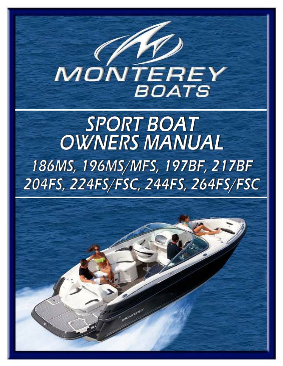 Monterey Boats 186ms Owner S Manual Pdf Download Manualslib