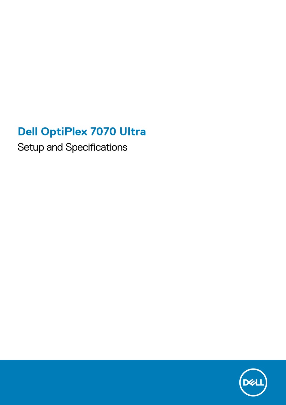 DELL OPTIPLEX 7070 ULTRA SETUP AND SPECIFICATIONS Pdf Download ManualsLib