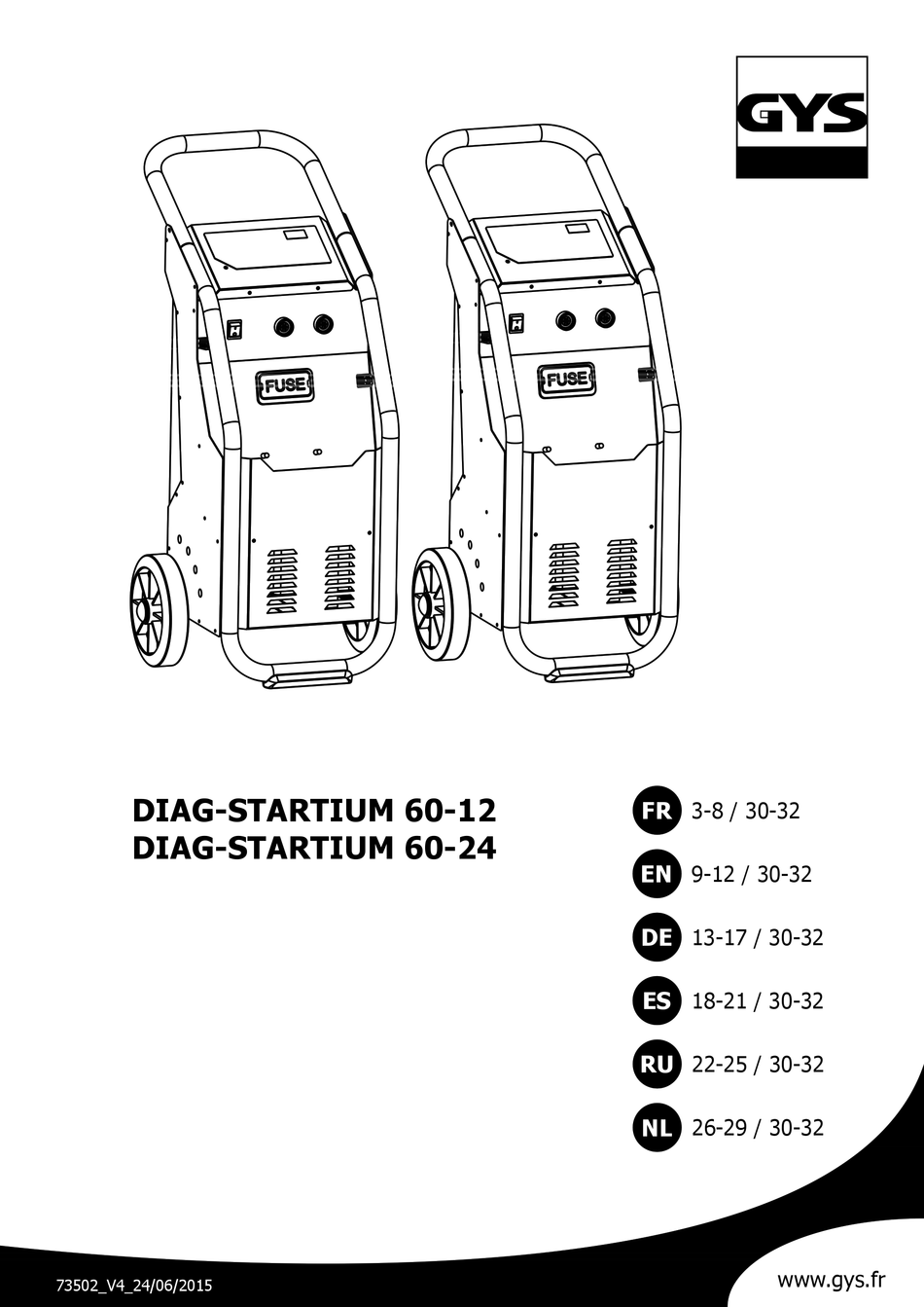 GYS Starthilfe- und Ladegrät DIAG-STARTIUM 60-24, 6/12/24 V, 60 A
