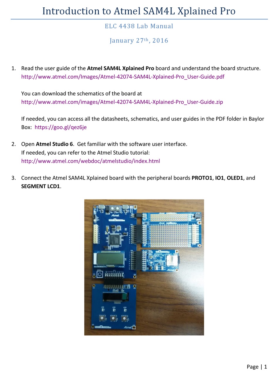 ATMEL SAM4L XPLAINED PRO QUICK START MANUAL Pdf Download | ManualsLib