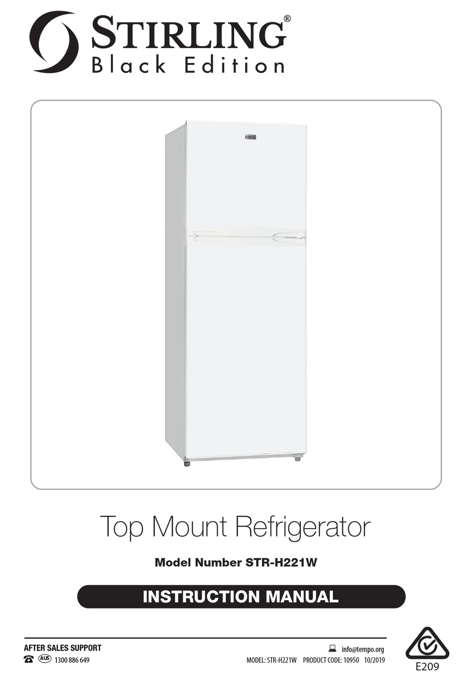 STIRLING BLACK EDITION STRH221W INSTRUCTION MANUAL Pdf Download
