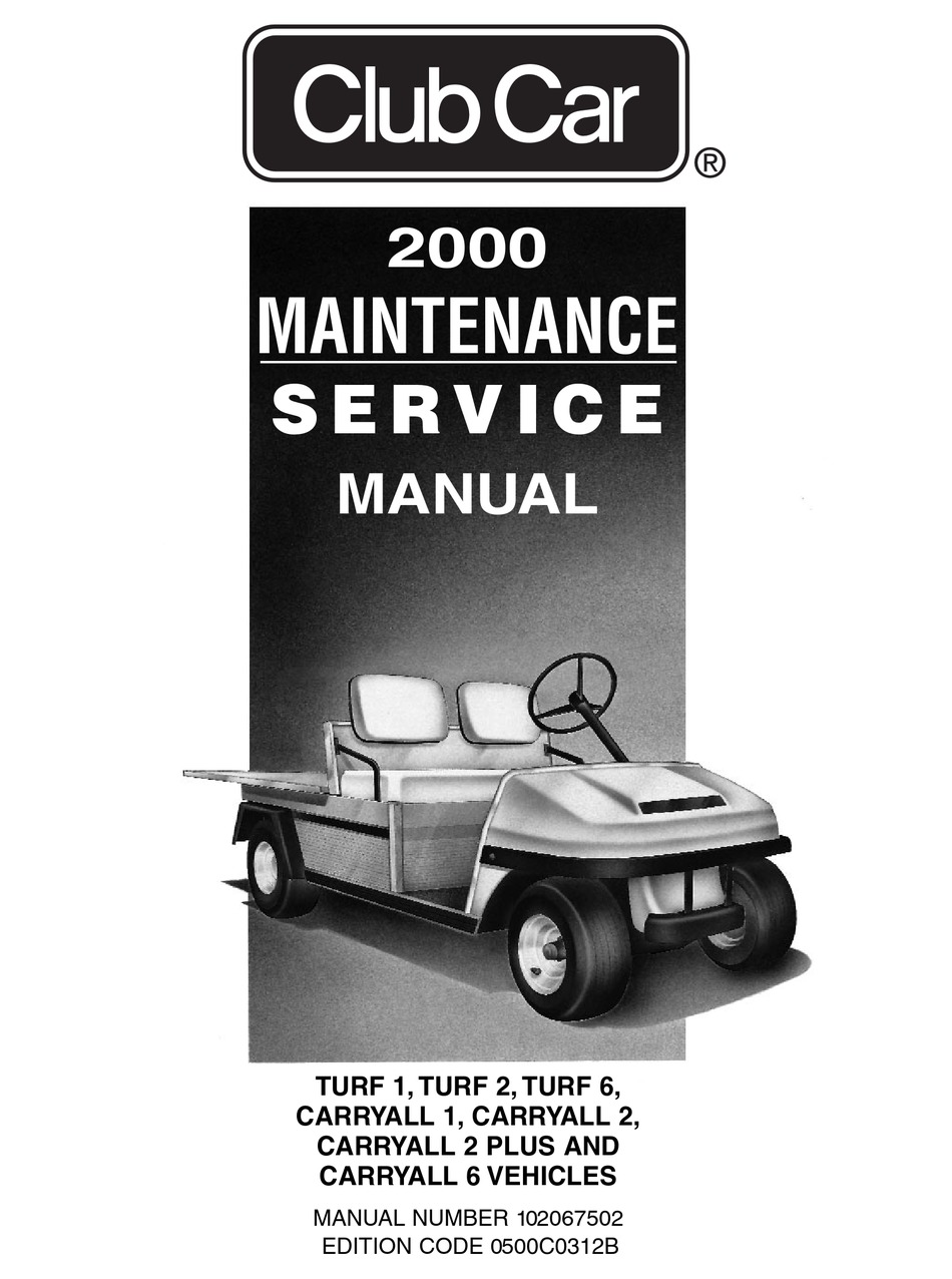 CLUB CAR TURF 1 2000 MAINTENANCE AND SERVICE MANUAL Pdf Download ...