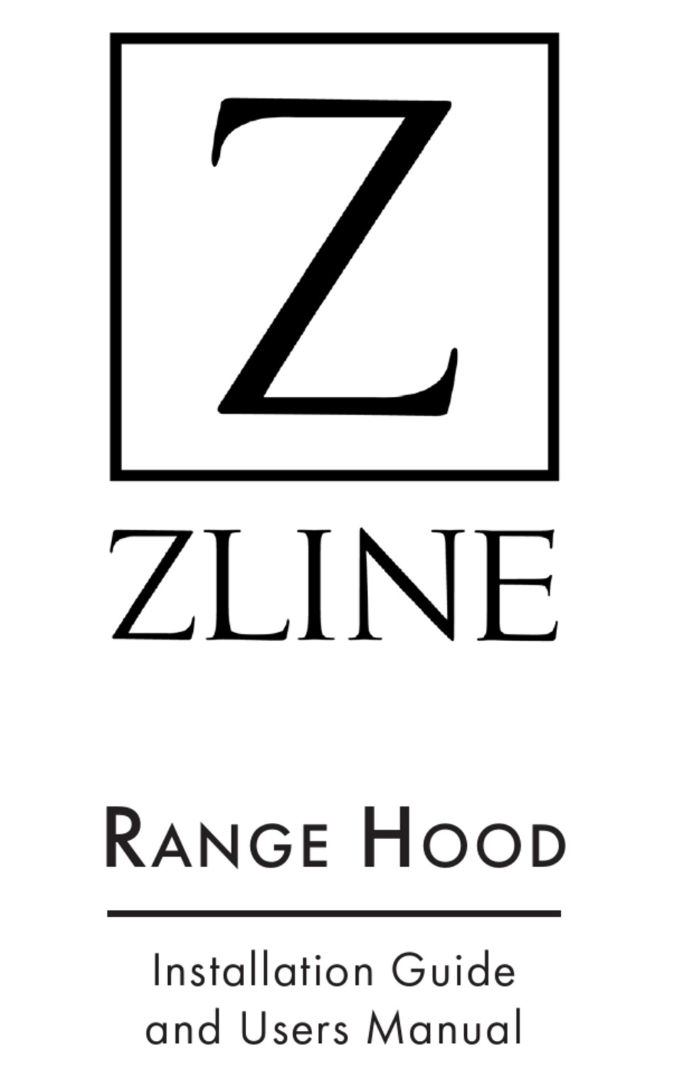 ZLINE 43230 INSTALLATION MANUAL AND USER'S MANUAL Pdf Download