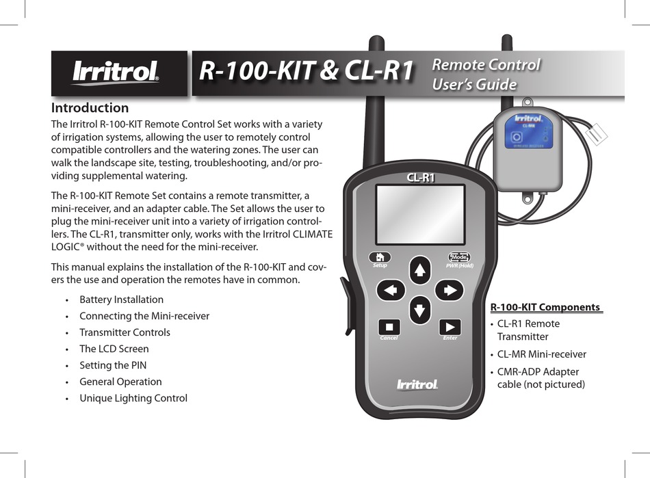 IRRITROL CLR1 USER MANUAL Pdf Download ManualsLib