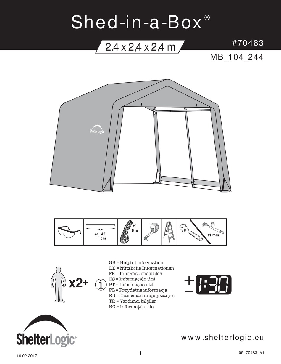 Shelterlogic Shed In A Box 70483 Manual Pdf Download Manualslib