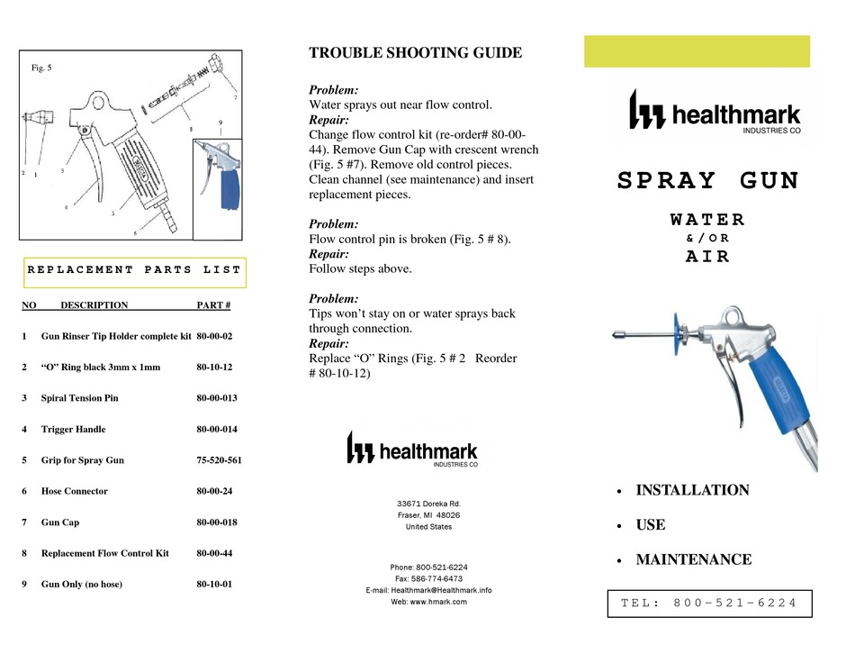 HEALTHMARK CLEANING SPRAY GUN MANUAL Pdf Download ManualsLib